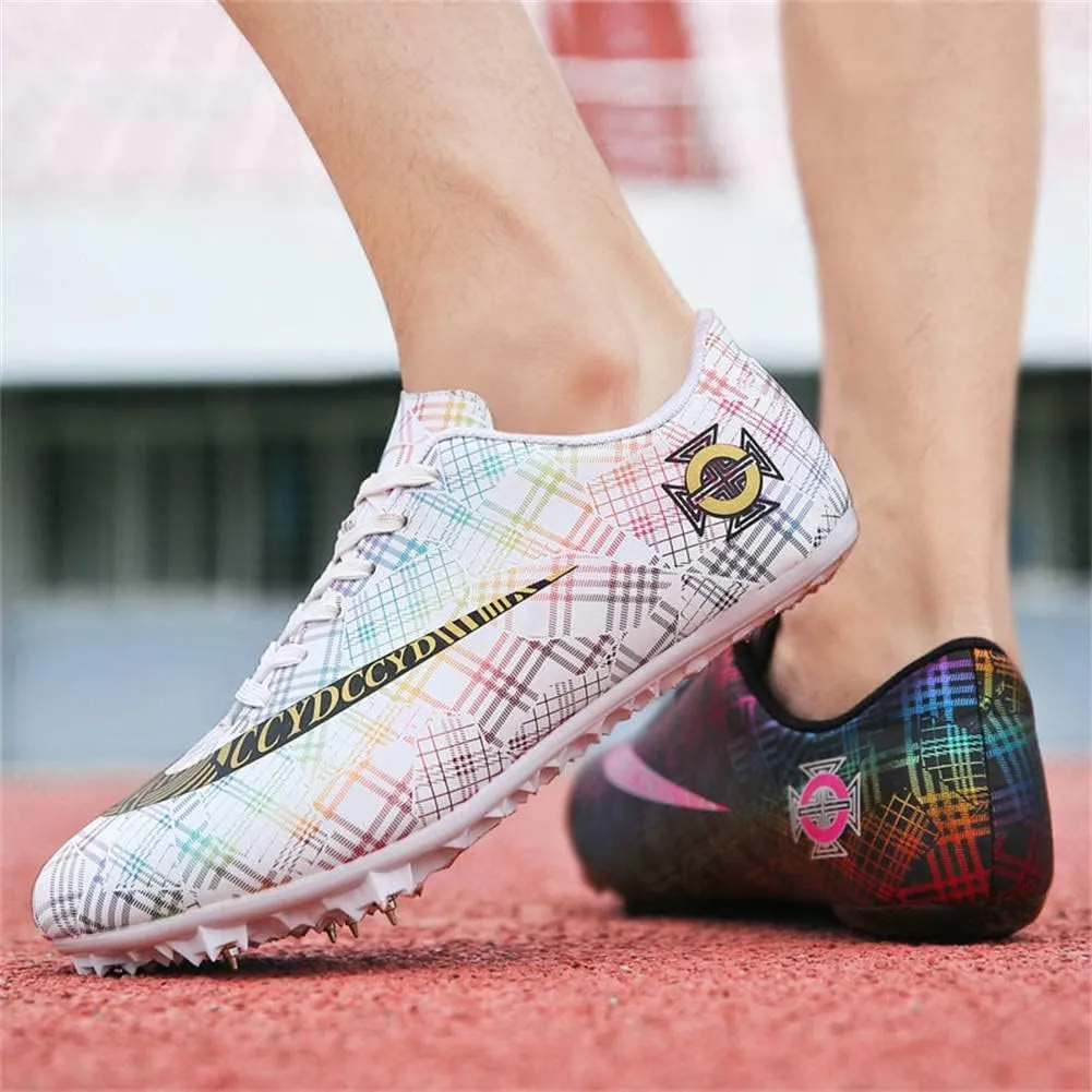 Track Spike Running Sprint Shoes Breathable Mesh Professional Racing Running Sneakers Track and Field Running Spike Shoe for Mens Womens