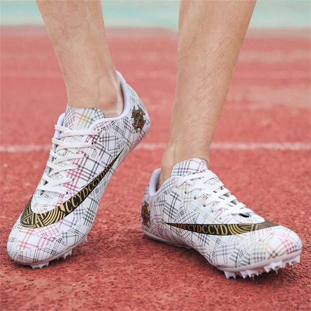 Track Spike Running Sprint Shoes Breathable Mesh Professional Racing Running Sneakers Track and Field Running Spike Shoe for Mens Womens