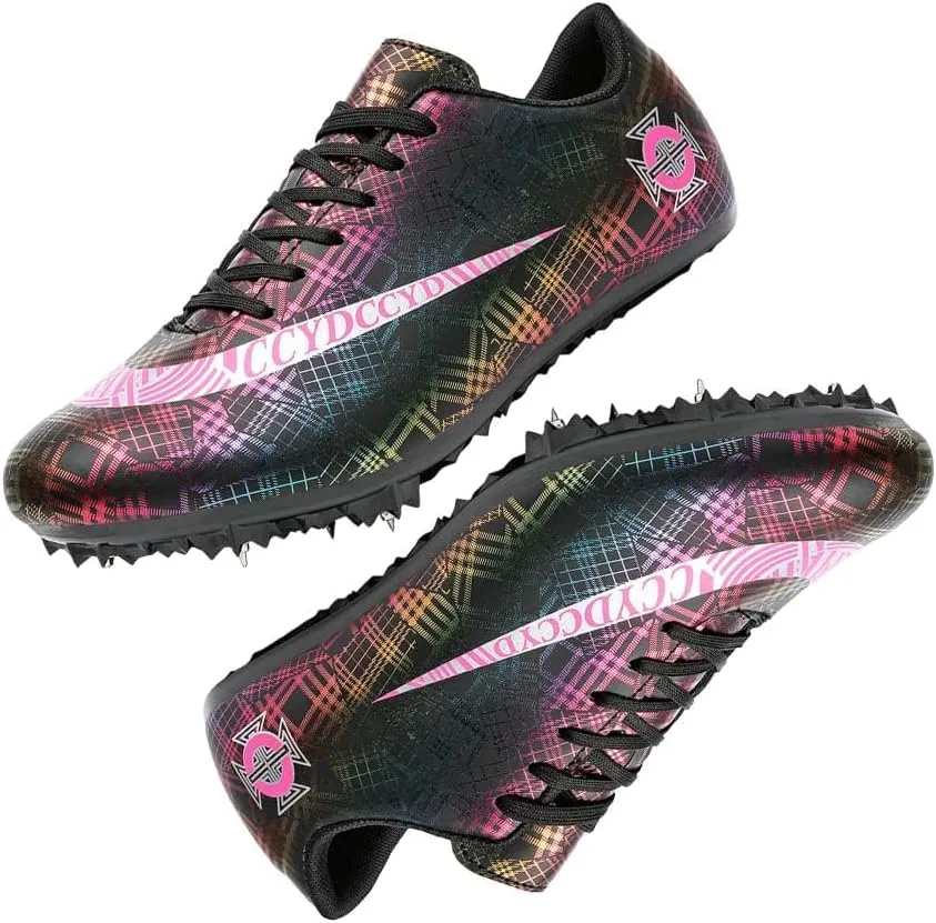 Track Spike Running Sprint Shoes Breathable Mesh Professional Racing Running Sneakers Track and Field Running Spike Shoe for Mens Womens