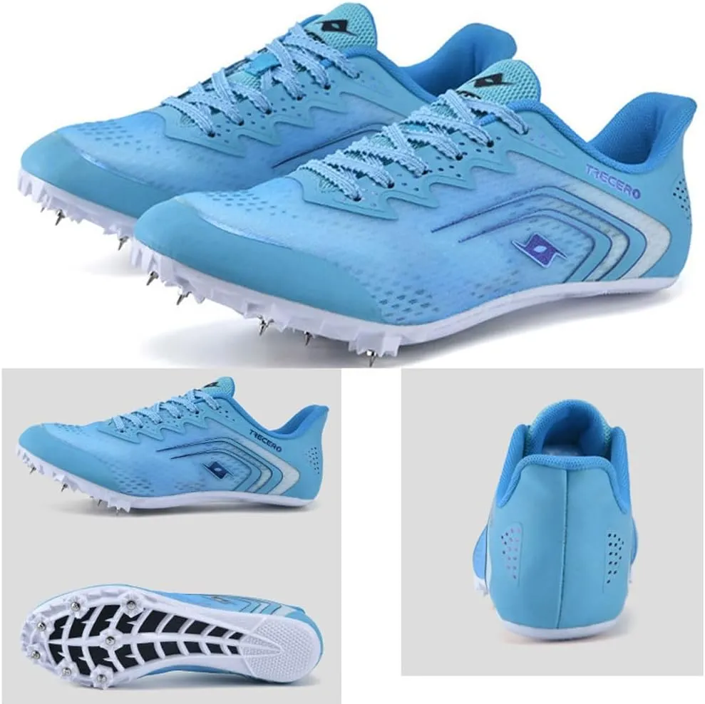 Track Spikes Running Shoes Mens Womens Mesh Track and Field Athletics Sneakers Jumping Nail Shoes Boys Girls Training Sprint Racing Track Shoes with 7 Spikes,for Training and Competition,35-45 EU