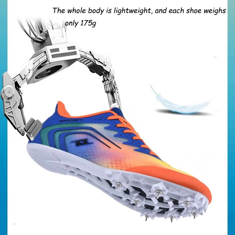 Track Spikes Running Shoes Mens Womens Mesh Track and Field Athletics Sneakers Jumping Nail Shoes Boys Girls Training Sprint Racing Track Shoes with 7 Spikes,for Training and Competition,35-45 EU