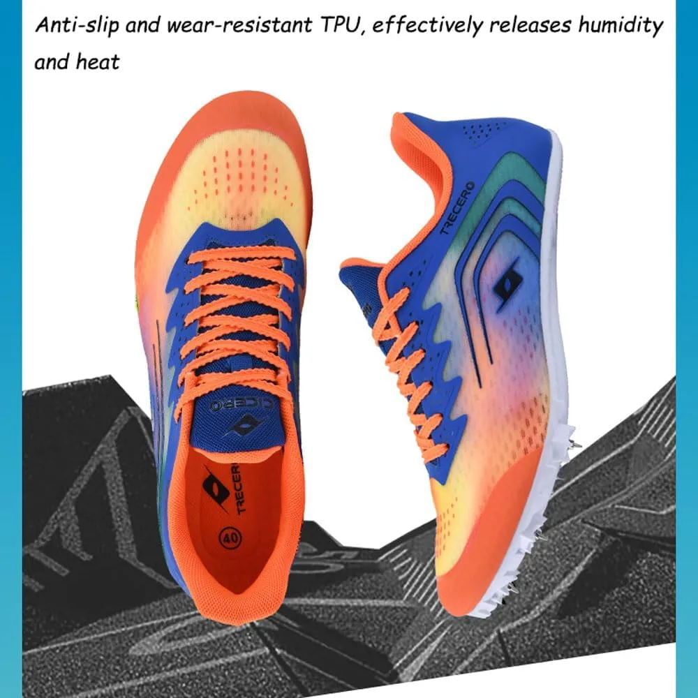 Track Spikes Running Shoes Mens Womens Mesh Track and Field Athletics Sneakers Jumping Nail Shoes Boys Girls Training Sprint Racing Track Shoes with 7 Spikes,for Training and Competition,35-45 EU