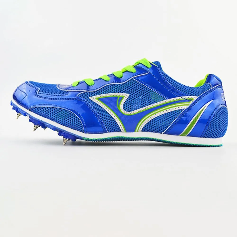 Track Spikes Shoes Mens Womens 7 Spikes Mesh Track and Field Athletics Sport Nail Sneakers Boys Girls Breathable Professional Training Sprint Running Racing Shoes with Spikes,35-45 EU Blue