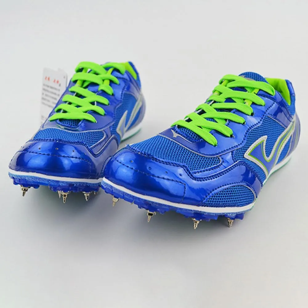 Track Spikes Shoes Mens Womens 7 Spikes Mesh Track and Field Athletics Sport Nail Sneakers Boys Girls Breathable Professional Training Sprint Running Racing Shoes with Spikes,35-45 EU Blue
