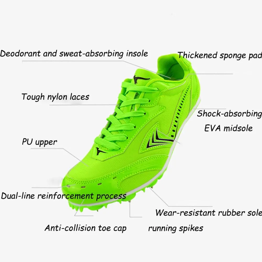 Track Spikes Shoes Mens Womens 7 Spikes Mesh Track and Field Athletics Sport Nail Sneakers Boys Girls Breathable Professional Training Sprint Running Racing Shoes with Spikes,35-45 EU