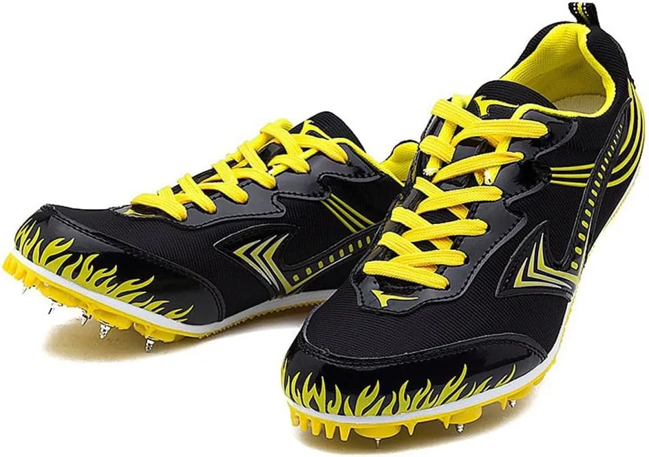 Track Spikes Shoes Mens Womens 7 Spikes Mesh Track and Field Athletics Sport Nail Sneakers Boys Girls Breathable Professional Training Sprint Running Racing Shoes with Spikes,35-45 EU