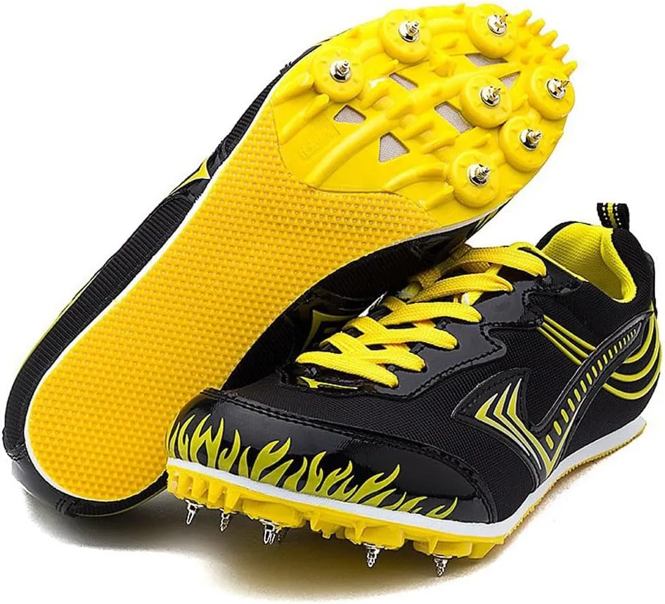 Track Spikes Shoes Mens Womens 7 Spikes Mesh Track and Field Athletics Sport Nail Sneakers Boys Girls Breathable Professional Training Sprint Running Racing Shoes with Spikes,35-45 EU