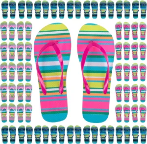 Trail maker 50 Pairs Bulk Flip Flops for Women Wedding Guests, Bnb Guests, Hotels, Pedicure Parties, and Charity Donation