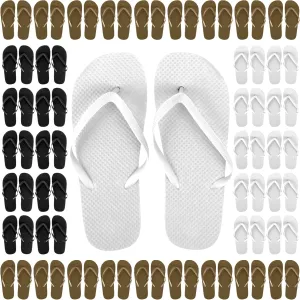 Trail maker 50 Pairs Bulk Flip Flops for Women Wedding Guests, Bnb Guests, Hotels, Pedicure Parties, and Charity Donation