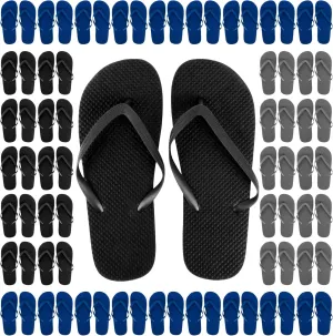 Trail maker 50 Pairs Bulk Wedding Flip Flops for Men Waterproof Wholesale Flip Flops for Men in Bulk for Wedding Guests, Bnb Guests, Hotels, and Charity Donation