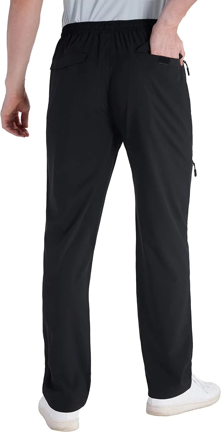 TRAILSIDE SUPPLY CO. Mens Lightweight Track Pants,Stretchy Pants with Zipper Pockets