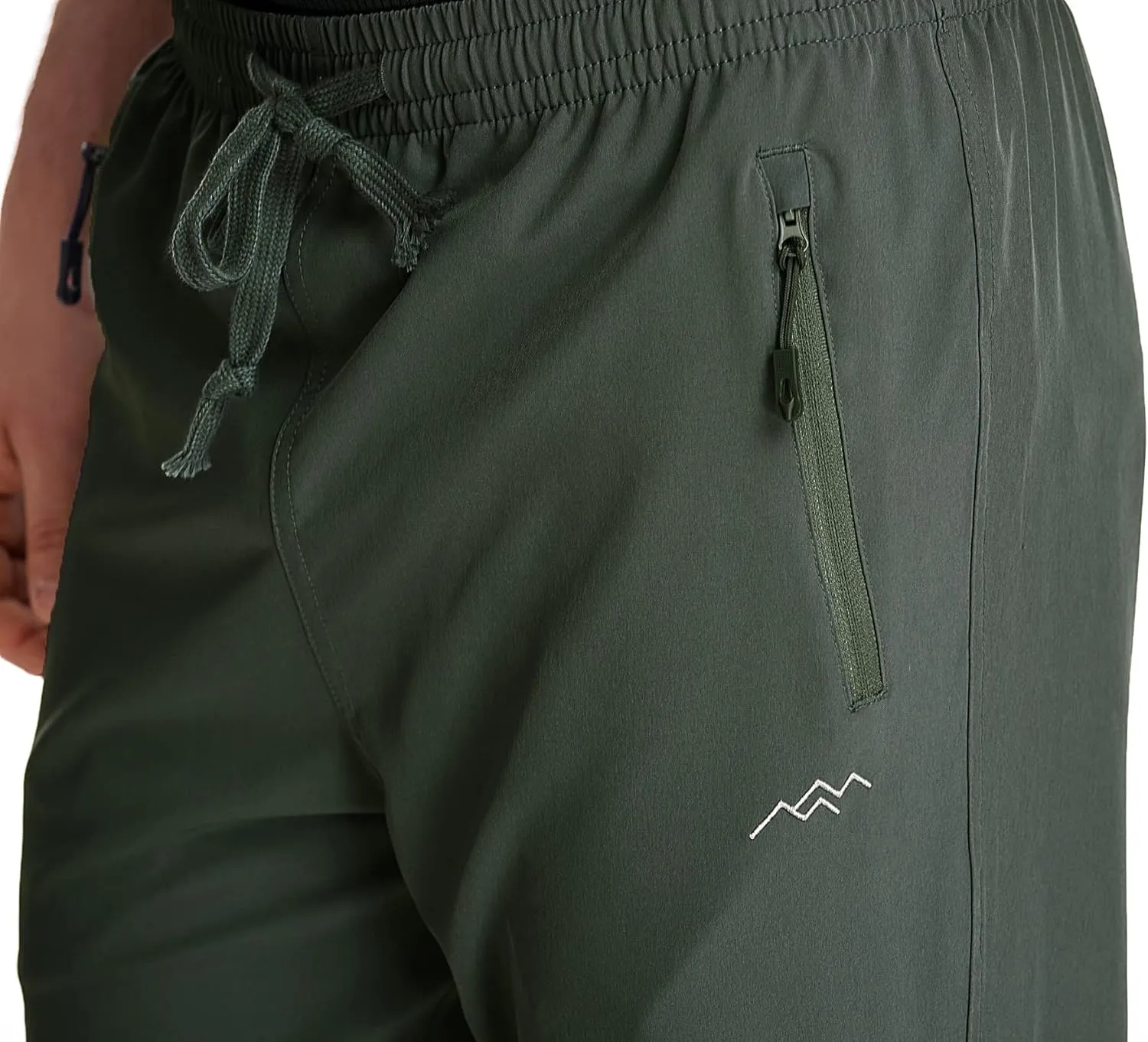TRAILSIDE SUPPLY CO. Mens Lightweight Track Pants,Stretchy Pants with Zipper Pockets,Loose Fit