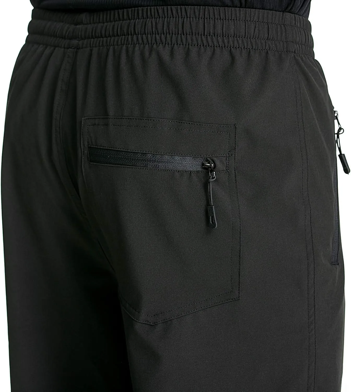 TRAILSIDE SUPPLY CO. Mens Lightweight Track Pants,Stretchy Pants with Zipper Pockets,Loose Fit