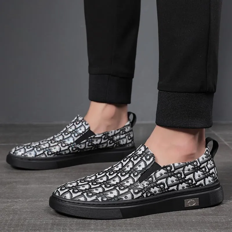 Trendy Men's Loafers Slip-On Shoes, Cushioned Insole for Walking, Casual Office Wear with Anti-Slip Outsole, Premium Stitching Details