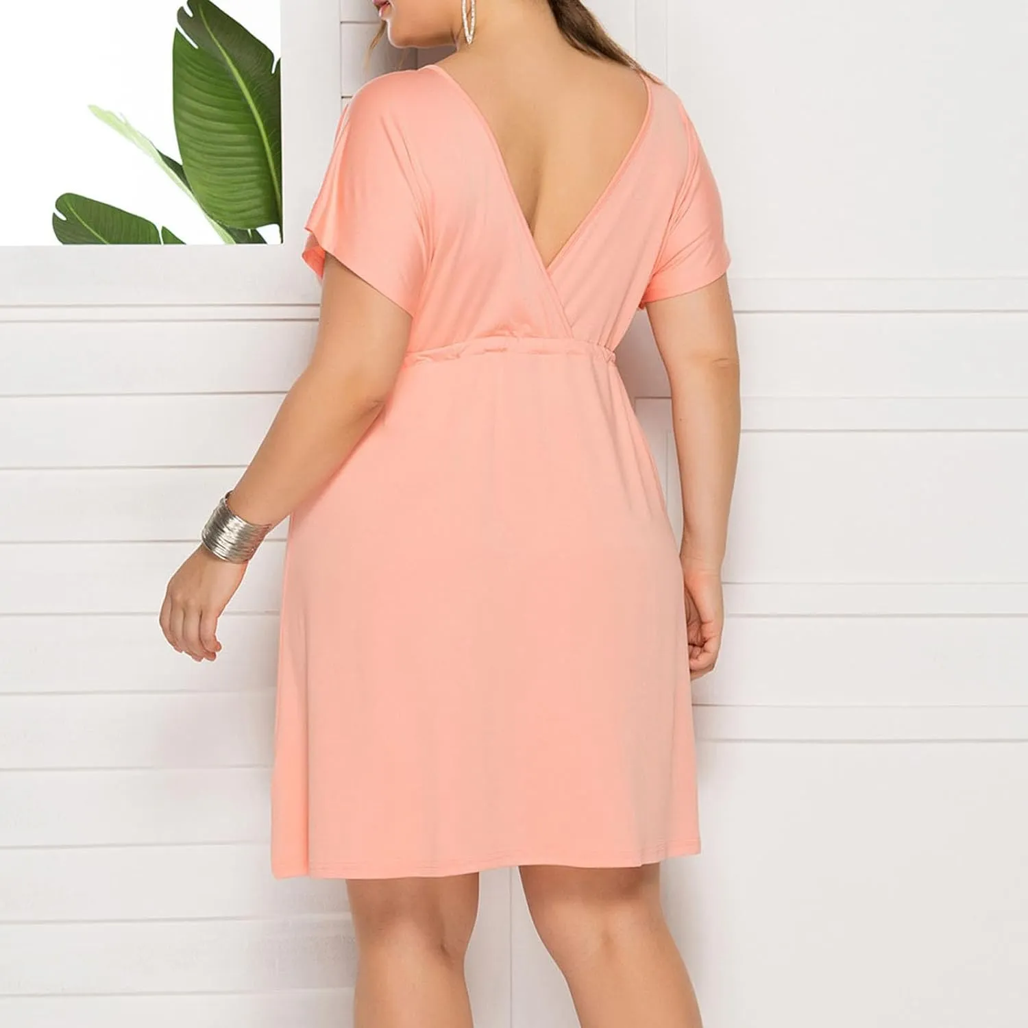 Trendy Ruffle Puff Sleeve Dresses for Women Sexy Deep V Neck with Belt Maxi Skirts Oversize Loose Comfy Dress Outside