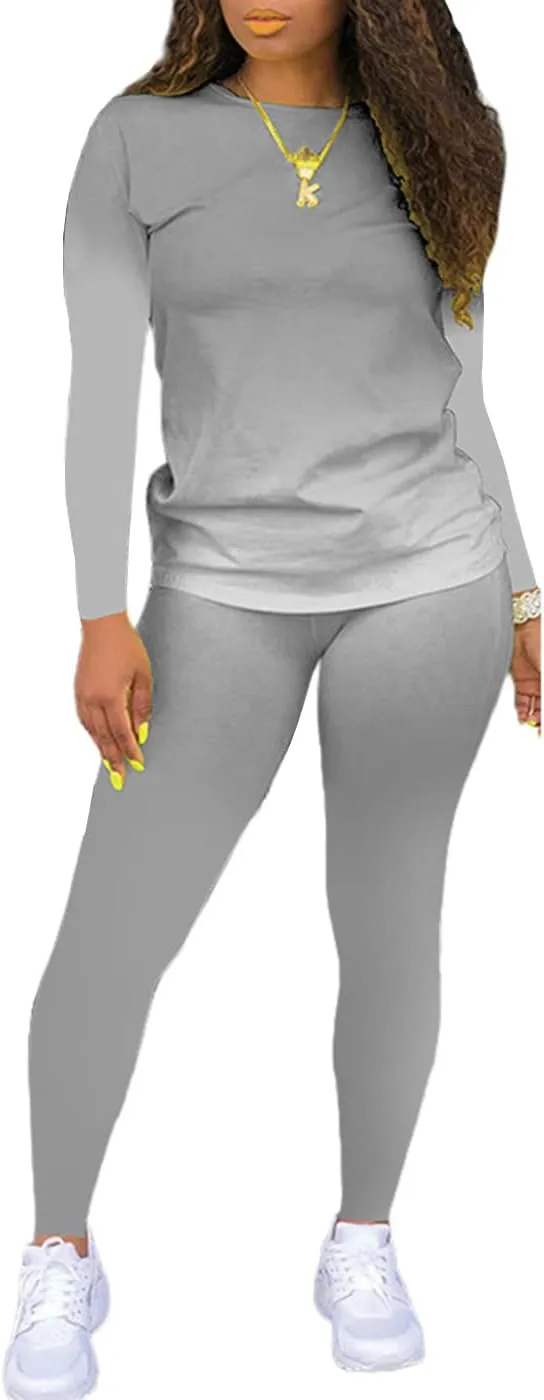Two Piece Outfits for Women Pants Set Sweatsuit Jogger Sets 2 Piece Outfits Track Suits Lounge Set Long Sleeve