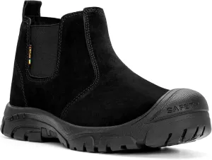Unisex-Adults Steel Toe Chelsea Boots, Men's Industrial Construction Shoes, Waterproof, Lightweight, Comfortable, Non-slip Safety Boots