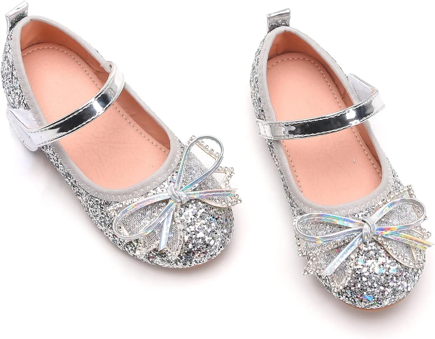 Unybwonn Sparkle Shoes Ballet Flats for Girls Leather Princess Party Girls Shoes Soft and Wear-Resistant for Wedding Flower Girl