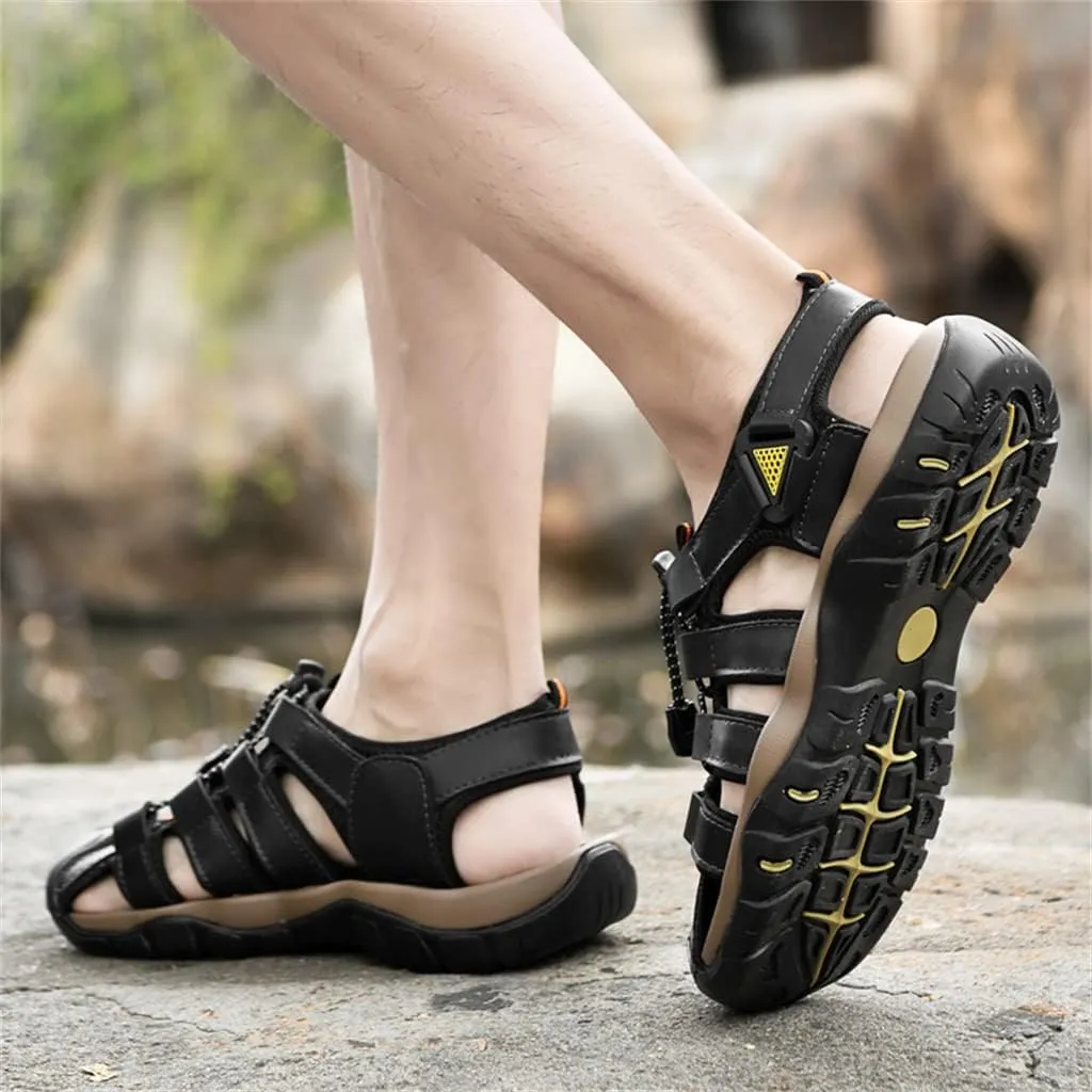 Veslexth Men's Outdoor Hiking Sandals, Sport Closed Toe Sandal Anti-Slip Athletic Trail Walking for Travel Water Beach Boat Fishing Adventure Lightweight Summer Shoes Waterproof Fisherman Trekking