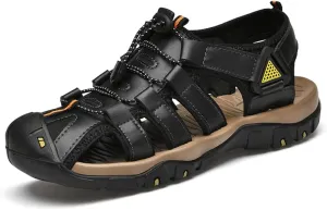 Veslexth Men's Outdoor Hiking Sandals, Sport Closed Toe Sandal Anti-Slip Athletic Trail Walking for Travel Water Beach Boat Fishing Adventure Lightweight Summer Shoes Waterproof Fisherman Trekking