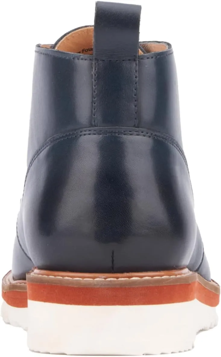 VINTAGE FOUNDRY CO. EST. 2014 Mens Lewis Casual, Almond Toe Boots, Cotton Lining, Flats Ethyl Vinyl Acetate Outsole