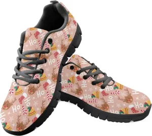 Wanyint Lightweight Sneakers for Running Walking Lace Up Black Sole Shoes