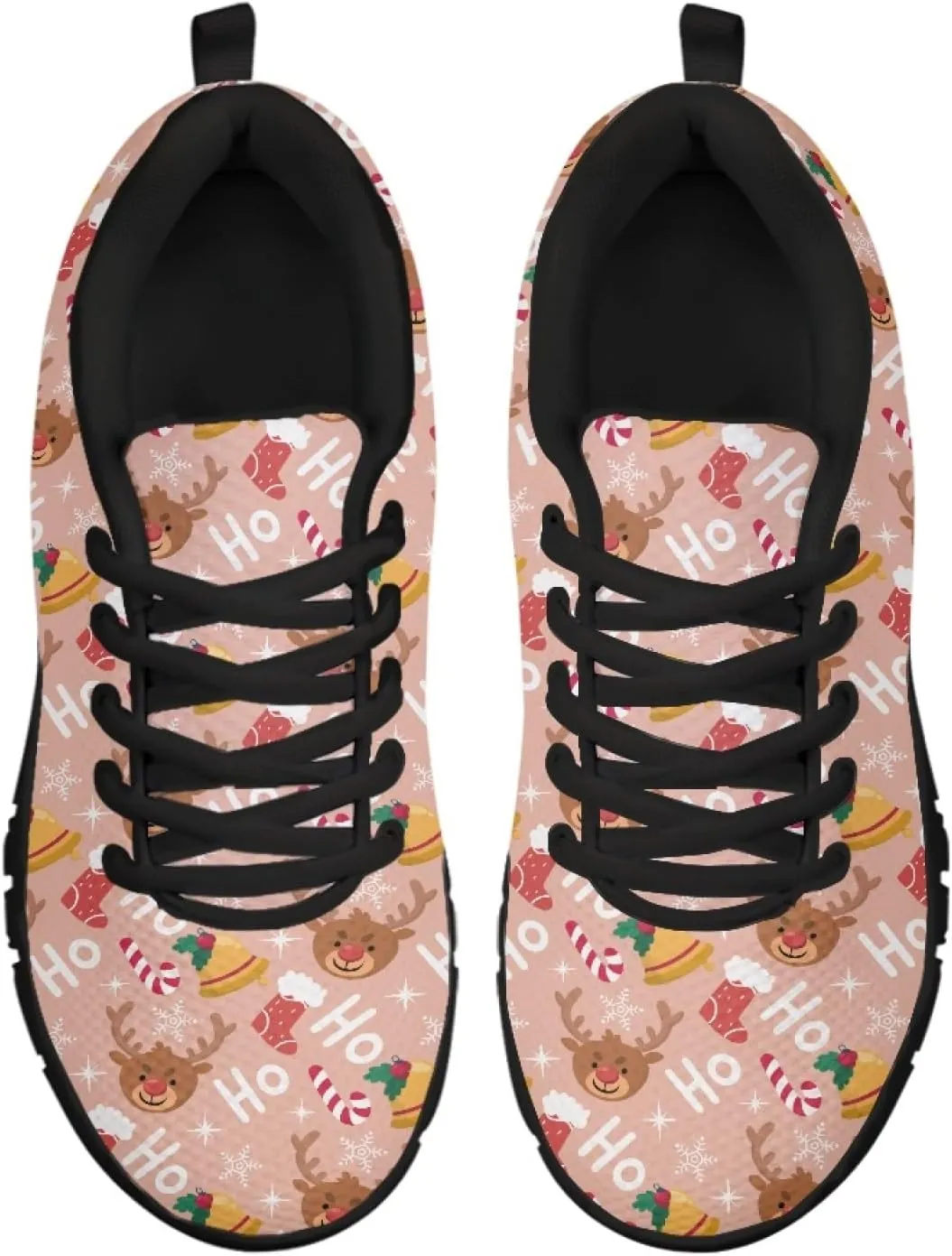 Wanyint Lightweight Sneakers for Running Walking Lace Up Black Sole Shoes