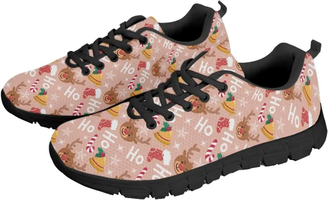 Wanyint Lightweight Sneakers for Running Walking Lace Up Black Sole Shoes