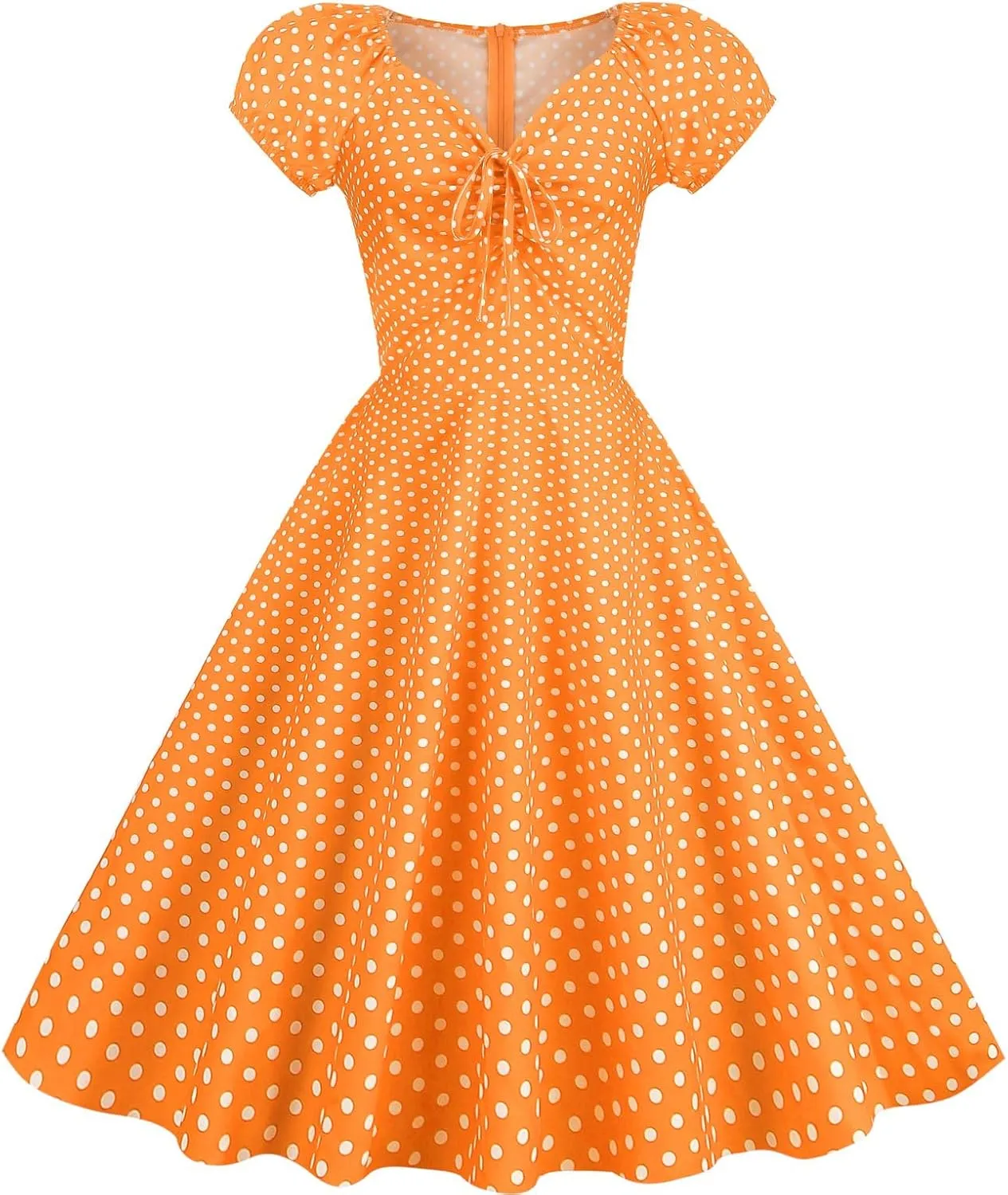 Wedding Guest Dresses for Women Vintage Short Sleeve Polka Audrey 1950s Retro Cocktail Dress Hepburn Prom Party Dress