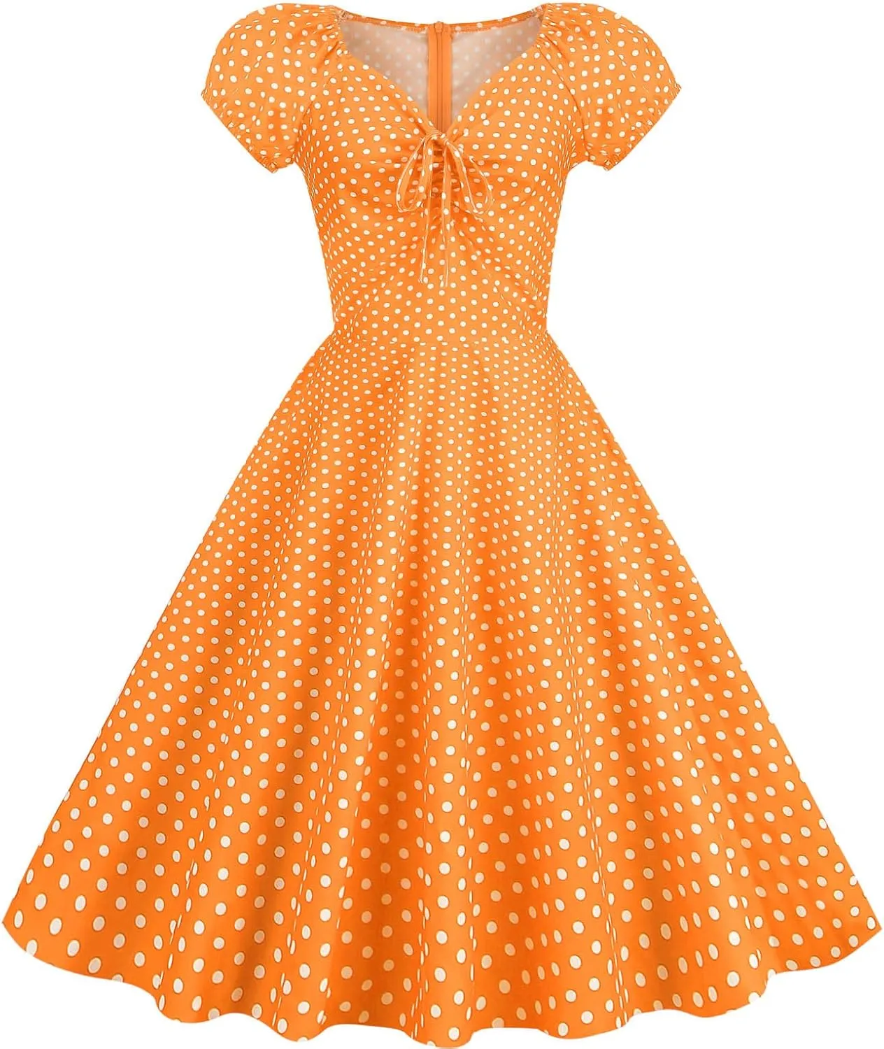 Wedding Guest Dresses for Women Vintage Short Sleeve Polka Audrey 1950s Retro Cocktail Dress Hepburn Prom Party Dress
