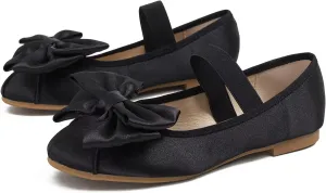 WENJIAZHIZHI Women's Round Toe Mary Janes Cute Bow Ballet Flats Elegant Low-Heel Girls Dress Shoes Wedding Slip-ons