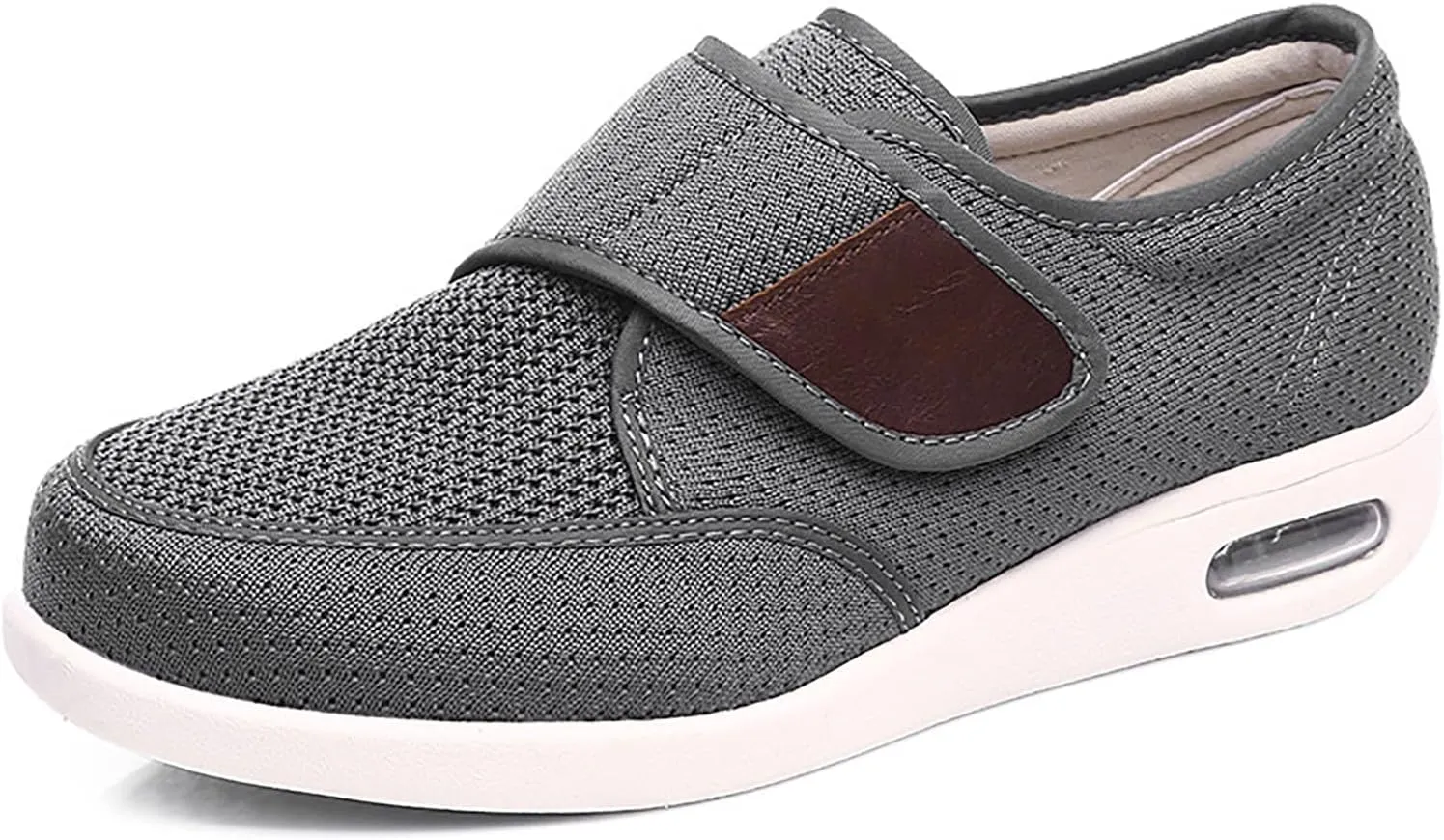 Wide Shoes with Adjustable Strap, Diabetic Shoes for Swollen Feet Easy Put On/Off Shoes for Seniors