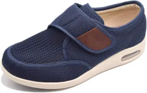 Wide Shoes with Adjustable Strap, Diabetic Shoes for Swollen Feet Easy Put On/Off Shoes for Seniors