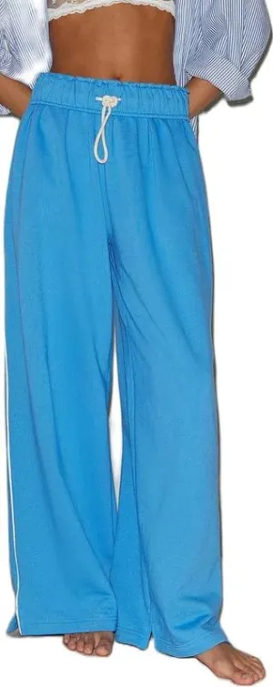 Women Y2k Jogger Pants Elastic High Waist Drawstring Loose Sweatpants Wide Leg Casual Workout Trousers Streetwear