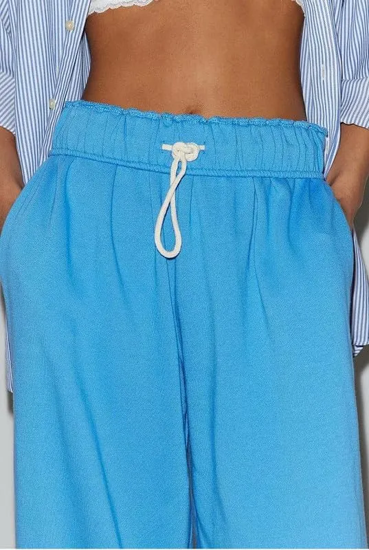Women Y2k Jogger Pants Elastic High Waist Drawstring Loose Sweatpants Wide Leg Casual Workout Trousers Streetwear