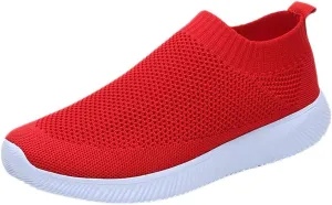 Women's Athletic Walking Shoes Slip On Casual Mesh Mens Tennis Shoes Lightweight Dress Casual Shoes Dress Sneakers Steel Toe Tennis Shoe White Loafers