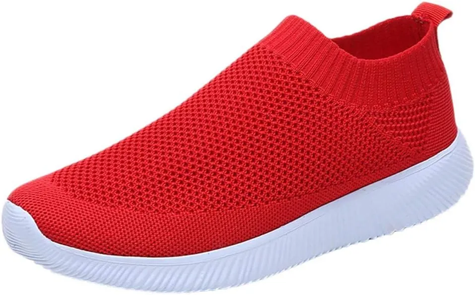 Women's Athletic Walking Shoes Slip On Casual Mesh Mens Tennis Shoes Lightweight Dress Casual Shoes Dress Sneakers Steel Toe Tennis Shoe White Loafers