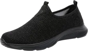 Womens Canvas Slip On Sneakers Casual Walking Shoes Lightweight Comfortable Flats Non Slip Elastic Loafers