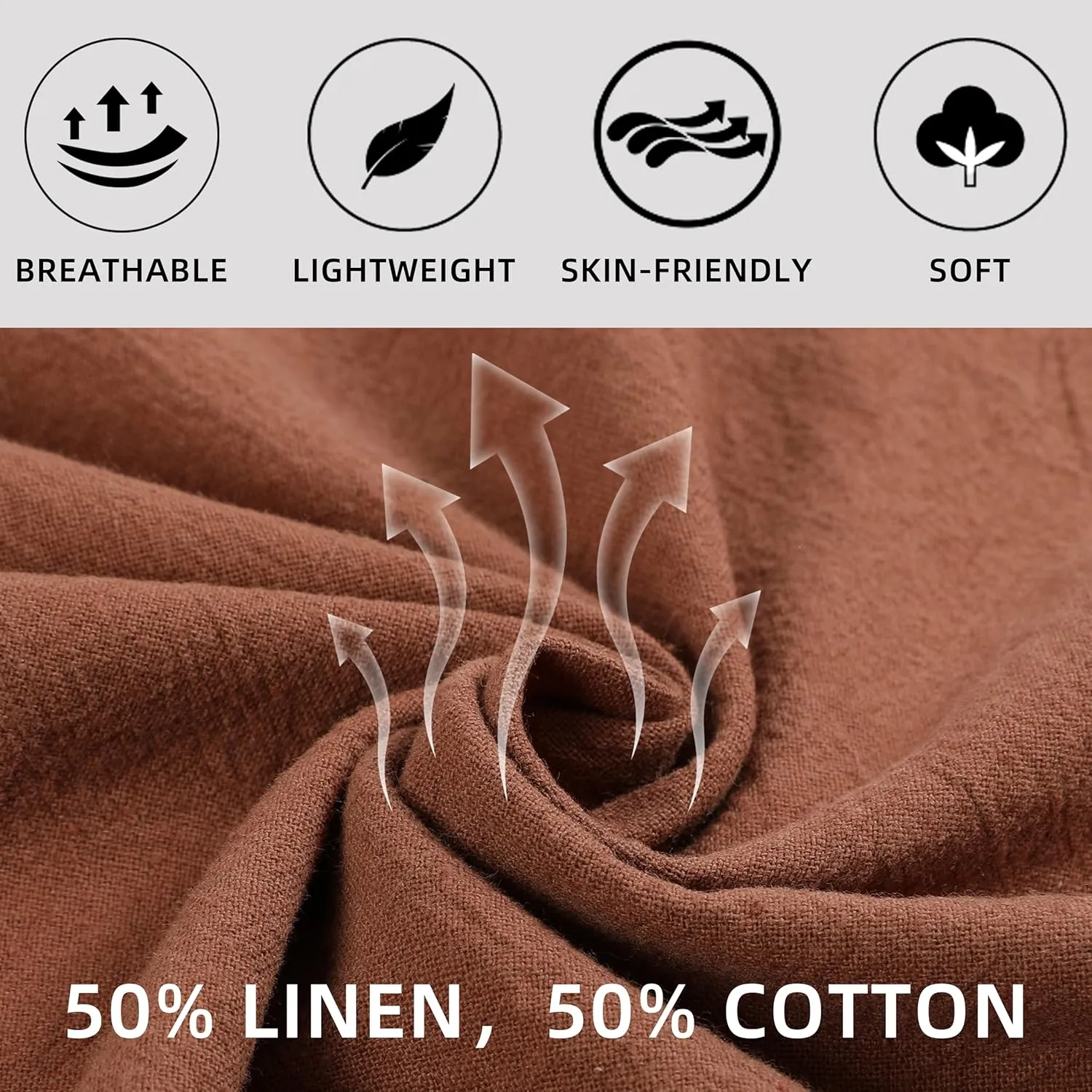Womens Casual Linen Pants Wide Leg High Elastic Waisted Drawstring Summer Pants with Pockets