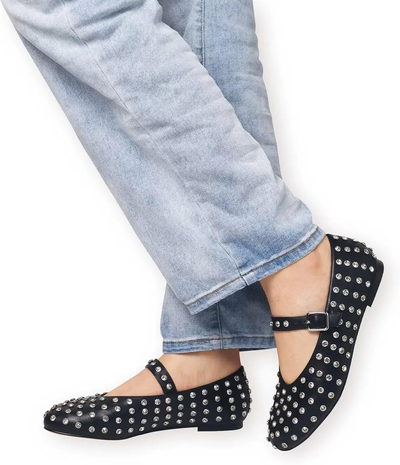 Women's Chunky Block Heels Platform Shoes Closed Toe Thick Heel Pumps of Ankle Strip with Rhinestone for Women Silk Satin Sandals