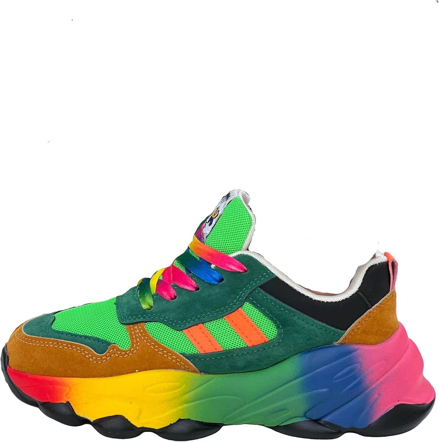 Women's Colorblocking Thick Sole Sneakers,Lace-up Low Top Round Toe Non-Slip Soft Air Cushion Sneakers,Outdoor Casual Shoes