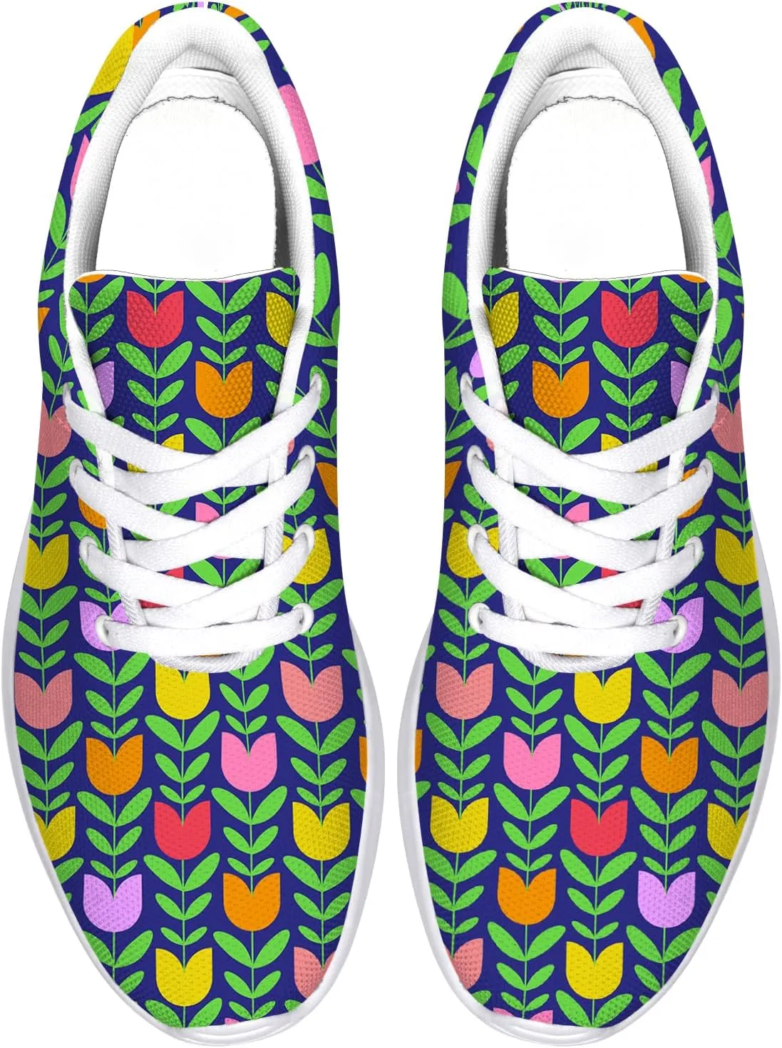 Women's Floral Print Sneakers Tulips Gifts for Women Tennis Shoes