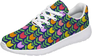 Women's Floral Print Sneakers Tulips Gifts for Women Tennis Shoes