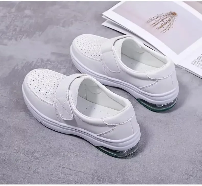 Women's Healthcare Nursing Shoes,Non Slip Lightweight Mesh Soft Sole Work Leather Walking Shoes,Comfortable Restaurant Breathable Loafers Footwear,Business Casual Walking Sneakers Indoor