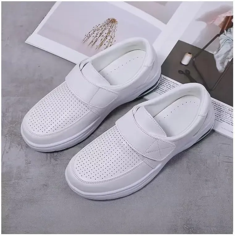 Women's Healthcare Nursing Shoes,Non Slip Lightweight Mesh Soft Sole Work Leather Walking Shoes,Comfortable Restaurant Breathable Loafers Footwear,Business Casual Walking Sneakers Indoor
