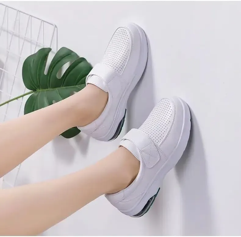 Women's Healthcare Nursing Shoes,Non Slip Lightweight Mesh Soft Sole Work Leather Walking Shoes,Comfortable Restaurant Breathable Loafers Footwear,Business Casual Walking Sneakers Indoor