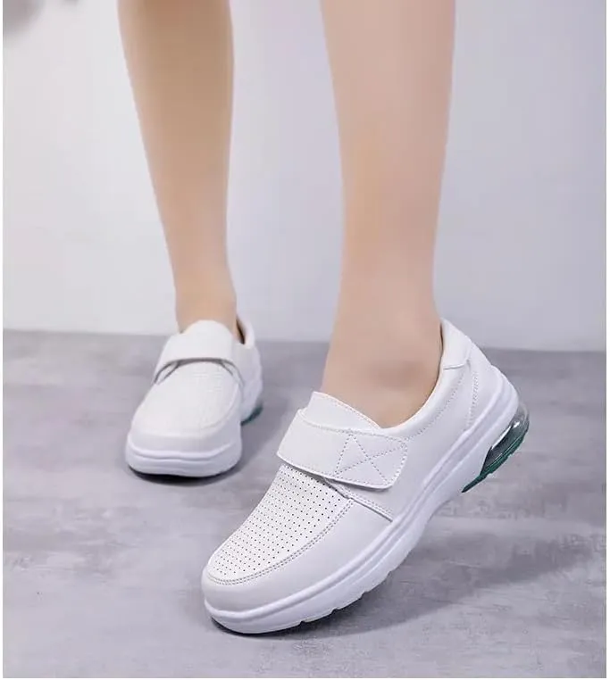 Women's Healthcare Nursing Shoes,Non Slip Lightweight Mesh Soft Sole Work Leather Walking Shoes,Comfortable Restaurant Breathable Loafers Footwear,Business Casual Walking Sneakers Indoor