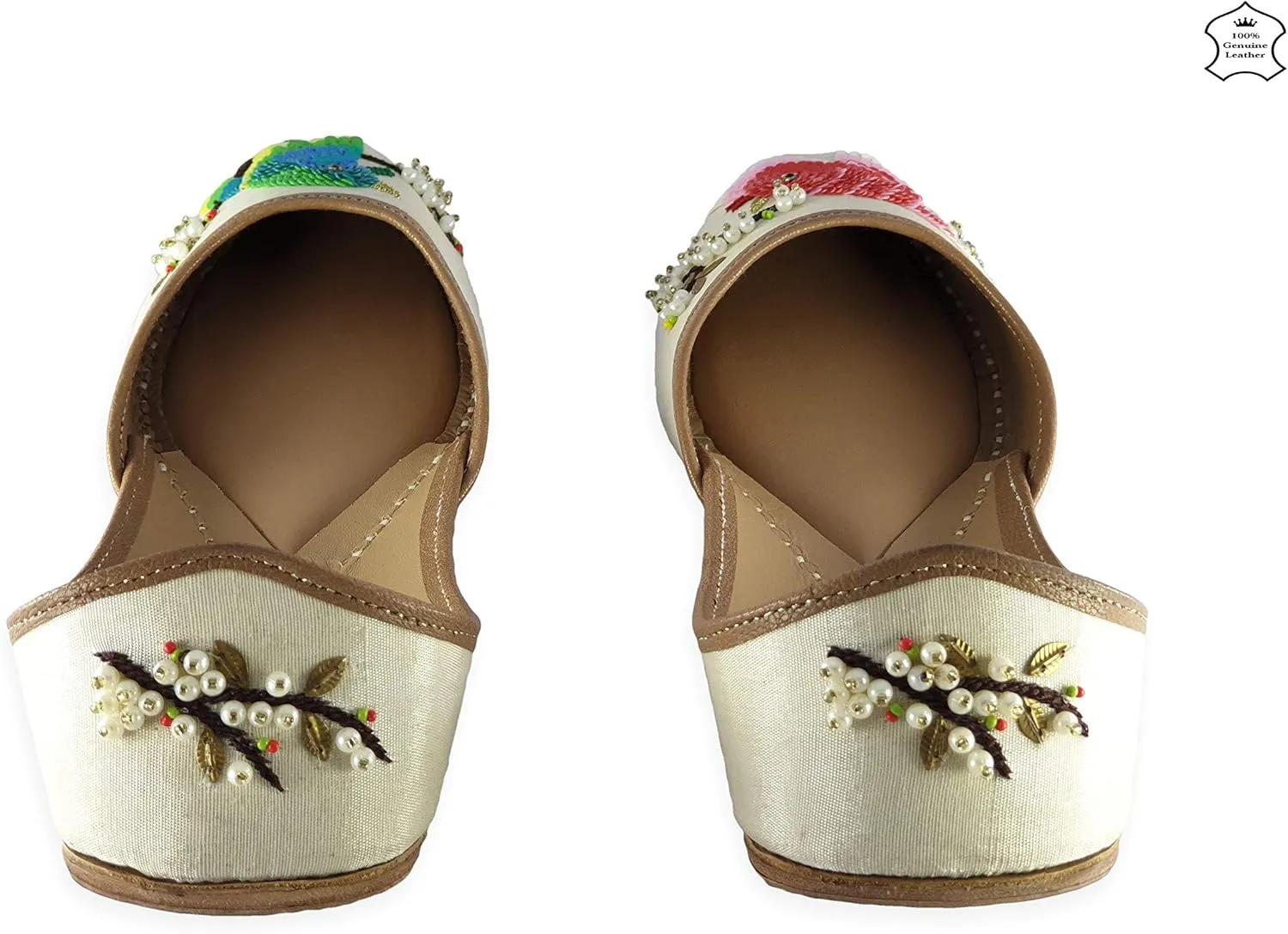Women's Humming Bird Genuine Soft Leather Juttis | Bite and Pinch Free Jutis | Punjabi Jutti For Ladies | Wedding Flat Stylish Mojari | Bridal Ethnic Flats For Girls |
