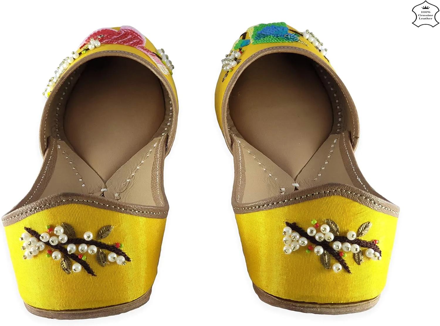 Women's Humming Bird Genuine Soft Leather Juttis | Bite and Pinch Free Jutis | Punjabi Jutti For Ladies | Wedding Flat Stylish Mojari | Bridal Ethnic Flats For Girls |