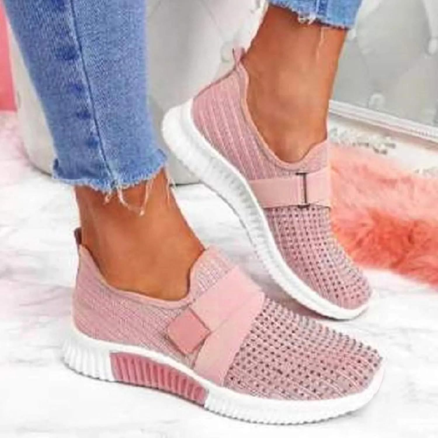 Women's Lightweight Slip On Walking Running Shoes Tennis Shoes Womens Lether Men Casual Dress Shoes Women Shoes Sneakers Steel Toe Tennis Shoe Loafers Shoe
